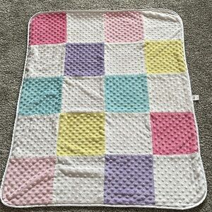 Circo Patchwork Minky Swiss Dot Sherpa Baby Blanket Lovey Pink Squares